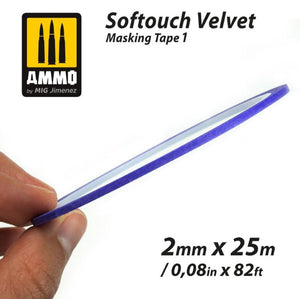 AMMO Softouch Velvet Masking Tape 1 (2mm X 25M)