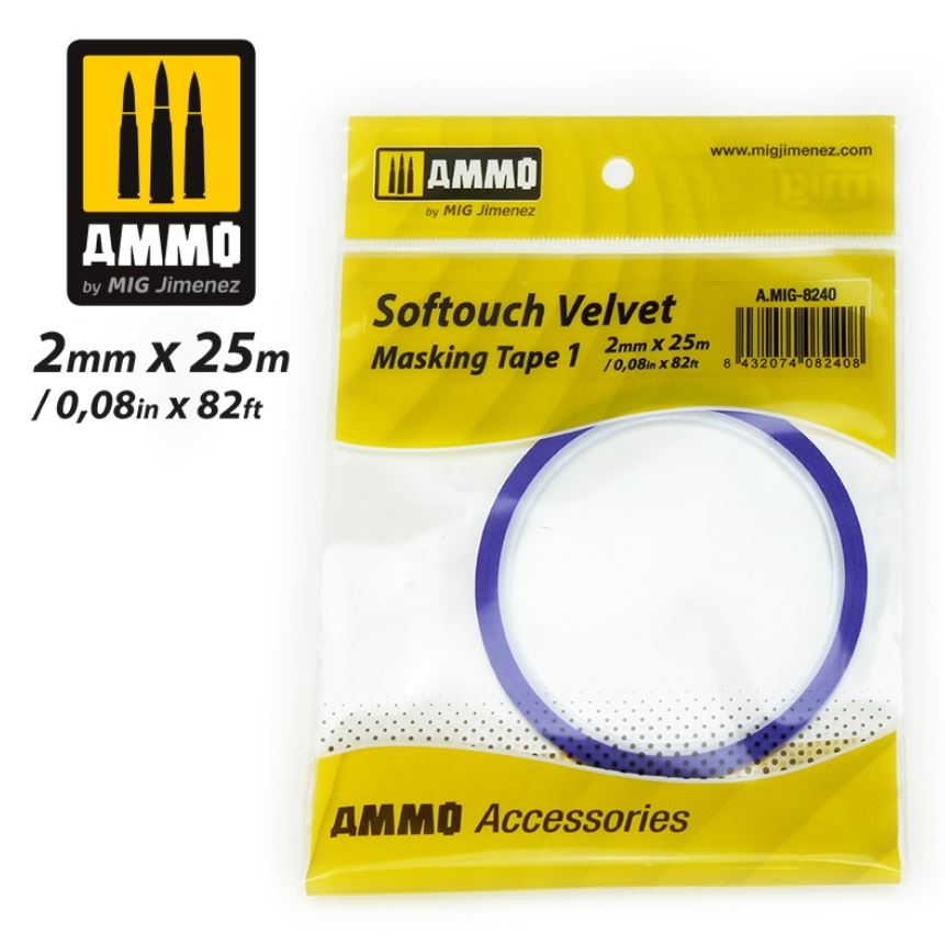 AMMO Softouch Velvet Masking Tape 1 (2mm X 25M)