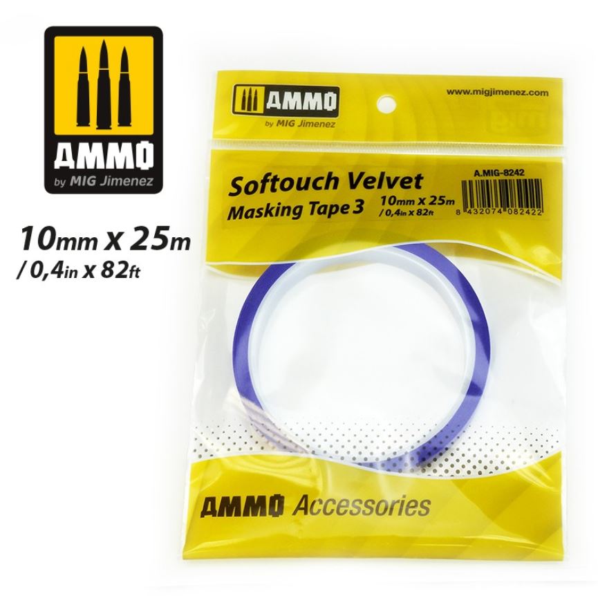 AMMO Softouch Velvet Masking Tape 3 (10mm X 25M)