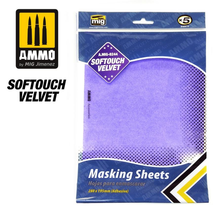 AMMO Softouch Velvet Masking Pliego de baja adhesión 280x195 mm