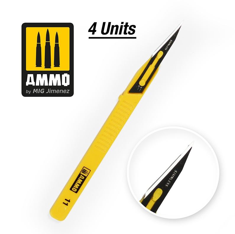 AMMO Mini Cuchilla Recta - 4 uds.