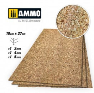 AMMO CREATE CORK Mezcla de Corcho de Grano Grueso (3 mm, 4 mm y 5 mm) - 1 ud. Cada Tamaño