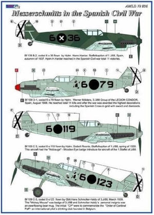 AML (1/72) Messerschmitts dans la guerre civile espagnole (comprend 2 roues en résine pour Bf109B/E)