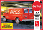 Portada de la caja de la maqueta de la furgoneta Ford de reparto de Cocacola en escala 1:25 de AMT referencia 1173
