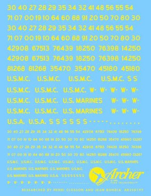 ARCHER (1/35) US registration codes (yellow)