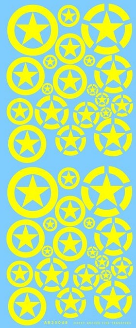 ARCHER (1/35) Stencils US stars in circles (yellow)