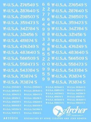 ARCHER (1/35) Vehicle specific US registration codes (stencil style)