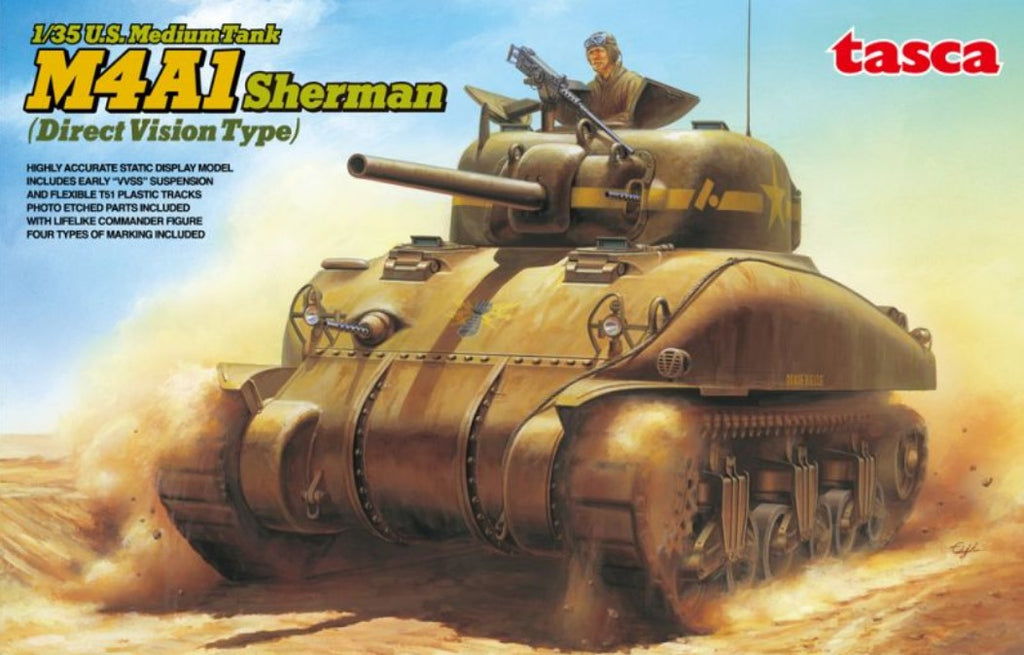 ASUKA MODEL (1/35) U.S. Medium Tank M4A1 Sherman (Direct Vision Type)