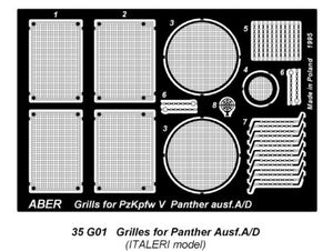 ABER (1/35) Grilles for german tank Grilles for PzKpfw V Ausf.A/D ''Panther'' (Sd.Kfz.181)