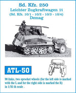 Set de cadenas de metal para vehículos alemanes Sd.Kfz.250 en escala 1:35 de Friulmodel referencia ATL-50
