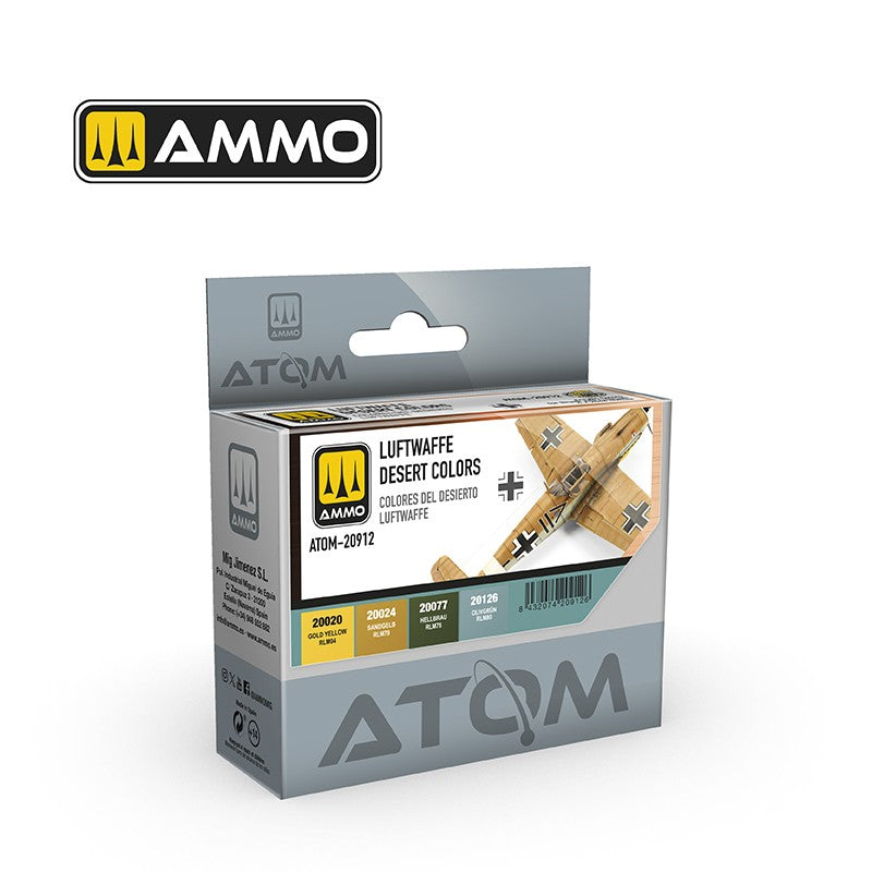 Set de 4 pinturas ATOM para aviones alemanes con camuflajes desérticos de AMMO referencia 20912