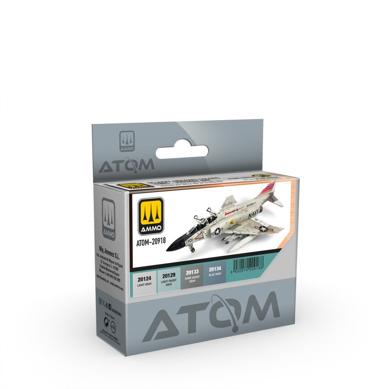 Set de 4 colores ATOM para aviones de la US Navy desde los 80 a la actualidad de AMMO referencia 20918