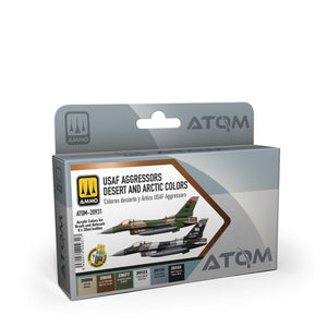 Set de 6 colores acrílicos ATOM para cazas agresores dela USAF de AMMO referencia 20931