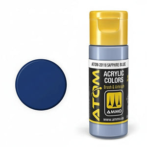 Bote de pintura color Sapphire Blue de la gama ATOM con referencia 20118