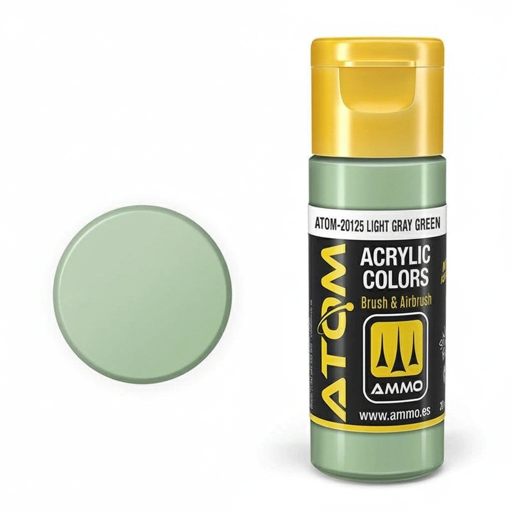 Bote de pintura color Light Gray Green FS34424 de la gama ATOM con referencia 20125
