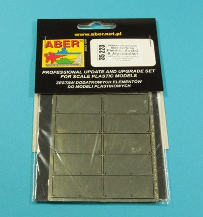 Set de mejora de faldones de protección lateral para carros Panther G y Jagdpanther en escala 1:35 de Aber referencia 35223