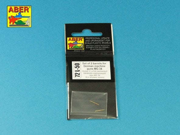 Paquete del set de 2 tubos de ametralladora MG34 en escala 1:72 de Aber referencia 72L50