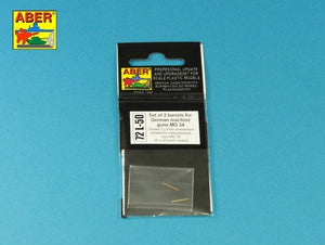 Paquete del set de 2 tubos de ametralladora MG34 en escala 1:72 de Aber referencia 72L50