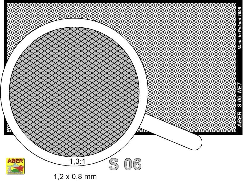 Instrucciones del set de tela metálica con entramado de 0,8x0,45mm de Aber referencia S 06
