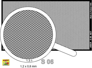 Instrucciones del set de tela metálica con entramado de 0,8x0,45mm de Aber referencia S 06