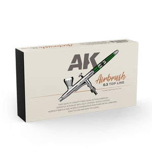 Caja con el aerografo de AK Top Line de 0,3mm con referencia 9600