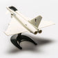 Vista trasera de la maqueta del caza europeo Eurofighter Typhoon en la versión de Airfix Quickbuild en la que no se usa ni pegamento ni pintura, solo hay que construirlo. Referencia J6002