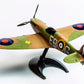 Vista trasera de la maqueta del caza británico Spitfire en la versión de Airfix Quickbuild en la que no se usa ni pegamento ni pintura, solo hay que construirlo. Referencia J6000