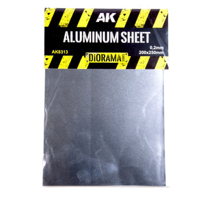 Hoja de aluminio de grosor 0,2mm y tamaño 200x250mm de AK referencia 8313