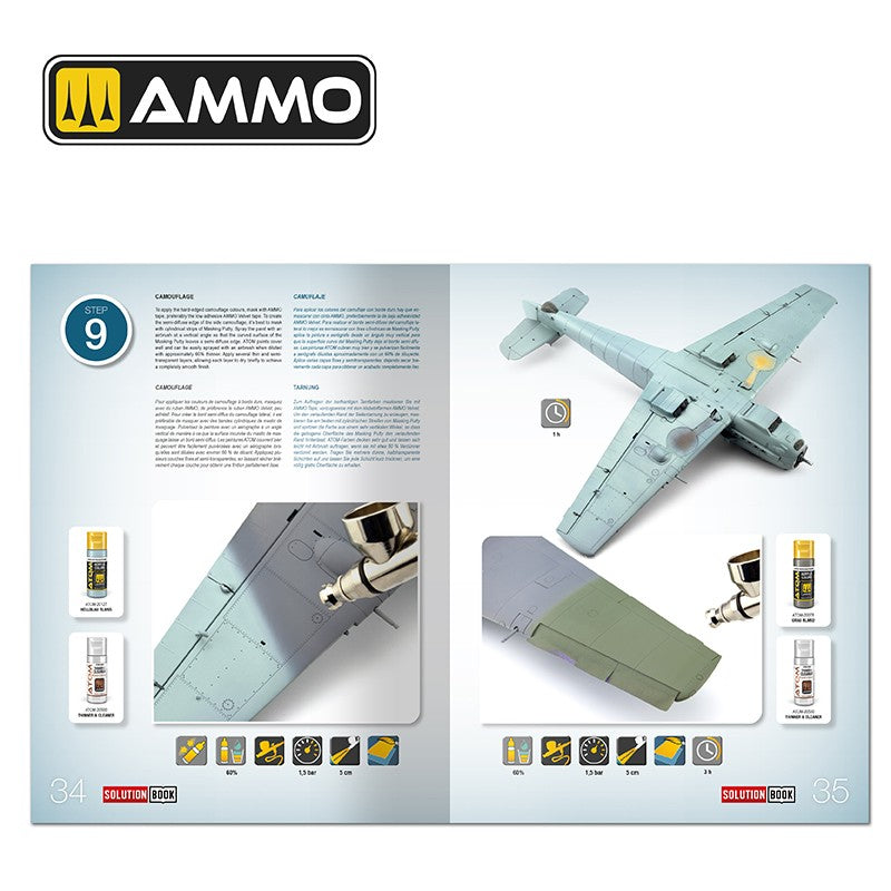 Página 34 de la revista Solution Book Nº25 Como pintar aviones alemanes del inicio de la 2ª Guerra Mundial referencia 6530