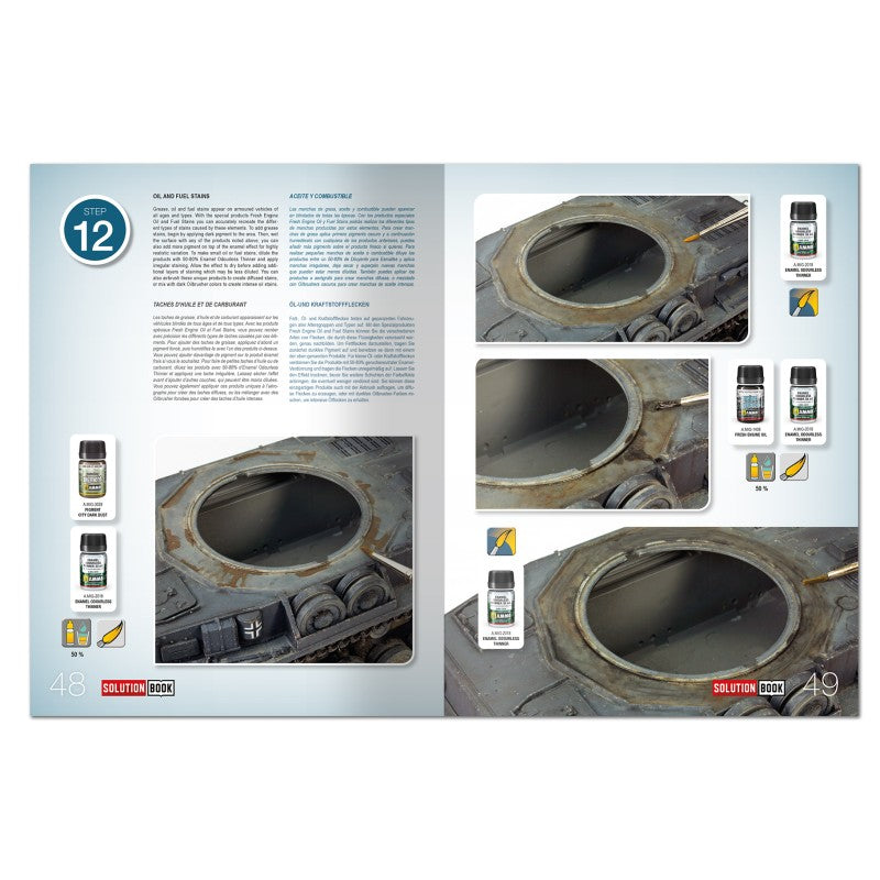 Página 48 de la revista Solution Book Nº33 Como pintar vehículos alemanes en color Panzer Grey de la 2ª Guerra Mundial referencia 6607