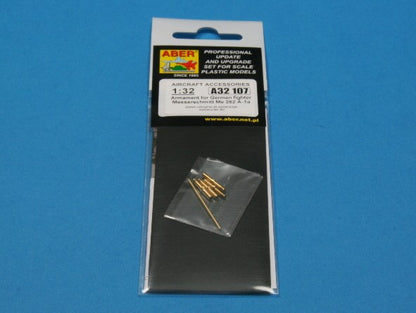 Empaquetado del set de ametralladoras para avión de caza alemán Me-262 A1a en escala 1:32 del fabricante Aber referencia A32 107