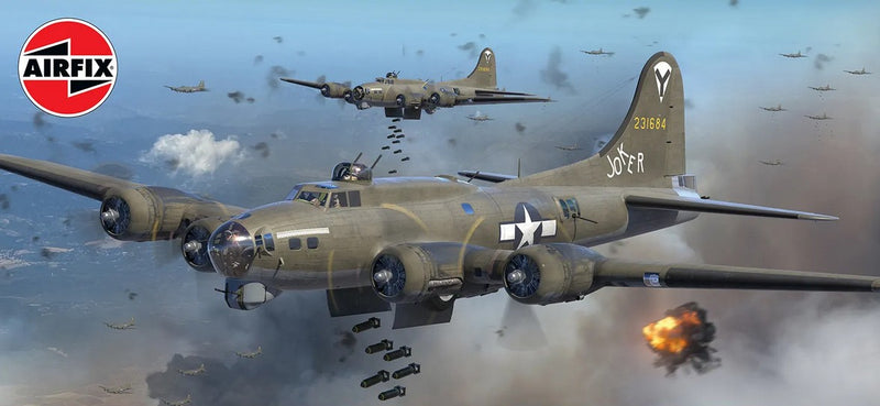 Portada de la caja de la maqueta del bombardero B-17G en escala 1:72 de Airfix referencia A08018A