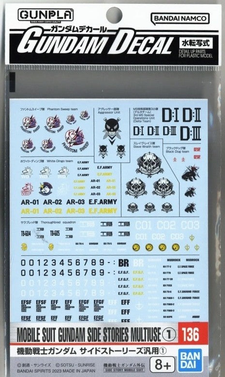 BANDAI (1/144) Gundam Decal - Mobile Suit Gundam Side Stories Multiuse 1