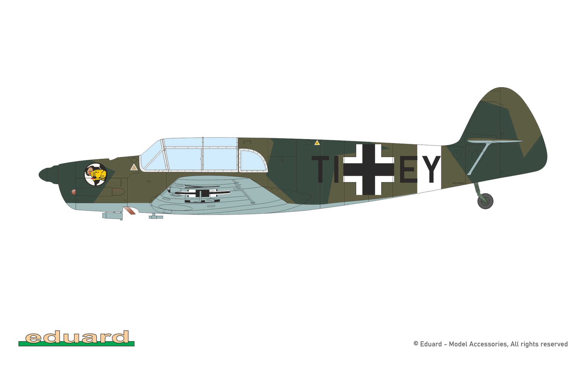 Esquema de pintura de unidad en Austria de la maqueta del avión alemán Bf-108 en escala 1:32 del fabricante Eduard versión Weekend referencia 3405