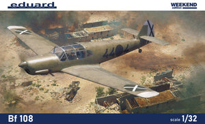 Portada de la caja de la maqueta del avión alemán Bf-108 en escala 1:32 del fabricante Eduard versión Weekend referencia 3405