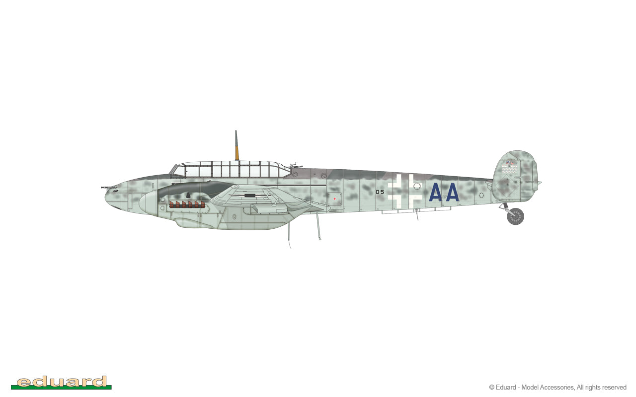 Esquema de pintura 2 de la maqueta del caza nocturno alemán BF 110 G4 en escala 1:48 de Eduard referencia 8208