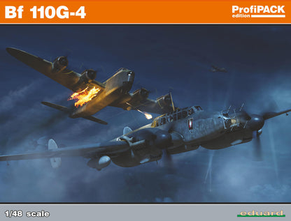 Portada de la caja de la maqueta del caza nocturno alemán BF 110 G4 en escala 1:48 de Eduard referencia 8208