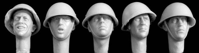 HORNET (1/35) 5 different heads wearing British steel helmet Mk III (HBH07)