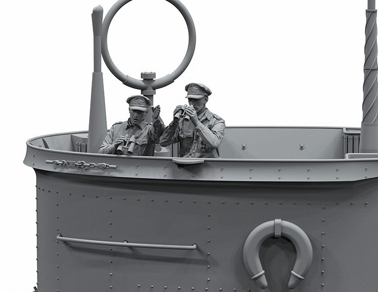 Foto del puente de mando de la maqueta del submarino alemán Tipo VIIC cargando torpedo es escala 1:35 de Border Model referencia BR003