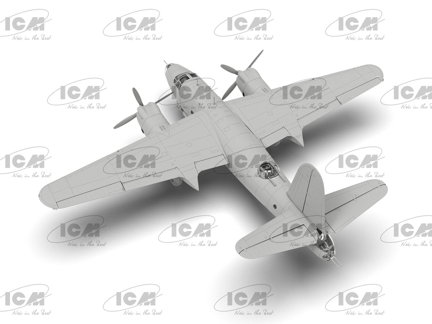 Vista aérea trasera de la maqueta del bombardero B-26F en escala 1:48 de ICM referencia 48325
