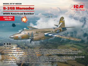 Portada de la caja de la maqueta del B-26B Marauder en escala 1:48 de ICM referencia 48320