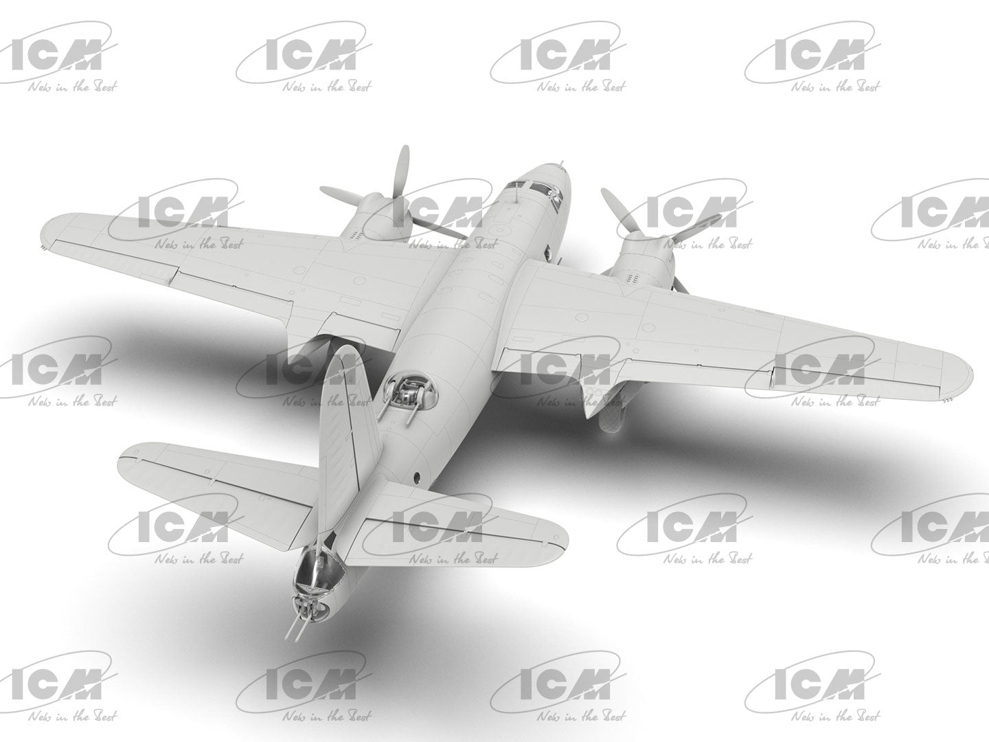 Vista aérea trasera de la maqueta del B-26B Marauder en escala 1:48 de ICM referencia 48320