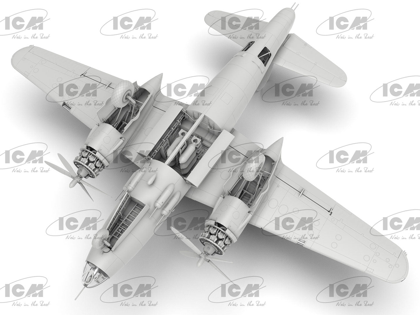 Vista inferior de la maqueta del B-26B Marauder en escala 1:48 de ICM referencia 48320