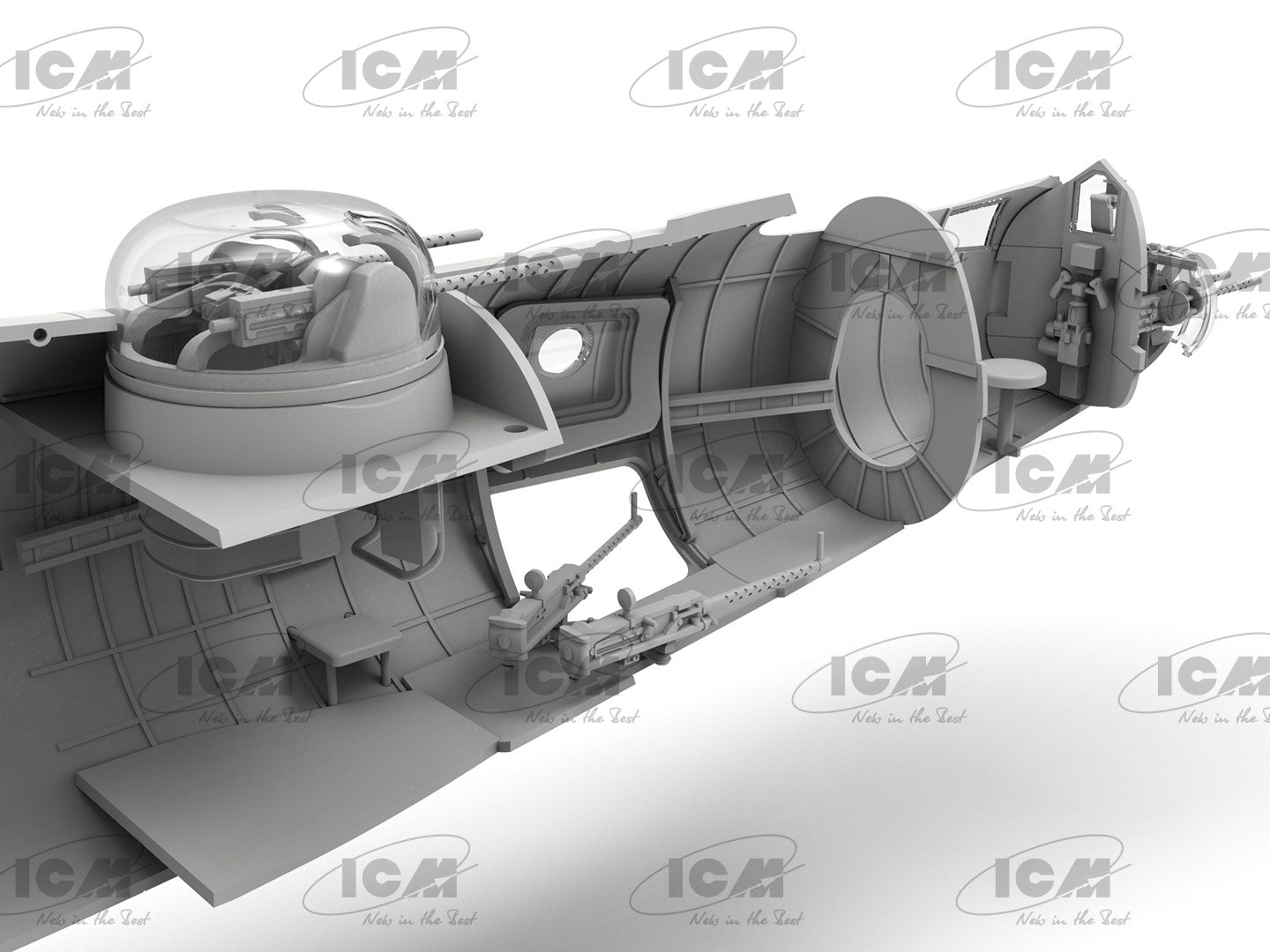 Detalle del interior de la cola de la maqueta del B-26B Marauder en escala 1:48 de ICM referencia 48320