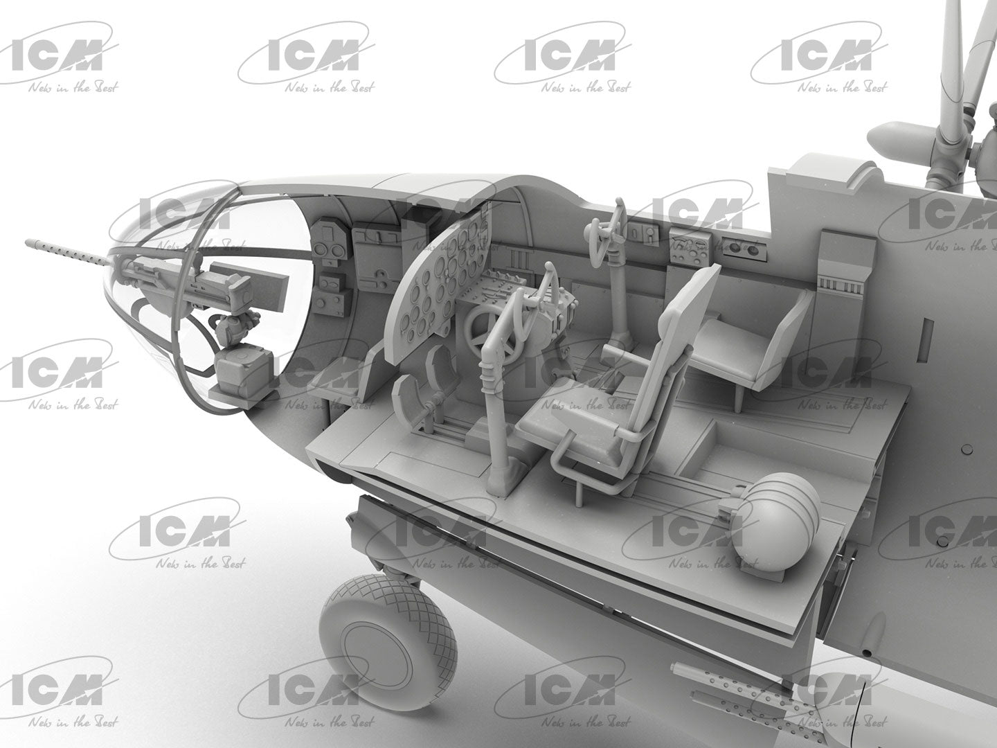 Detalle del interior de la cabina de la maqueta del B-26B Marauder en escala 1:48 de ICM referencia 48320