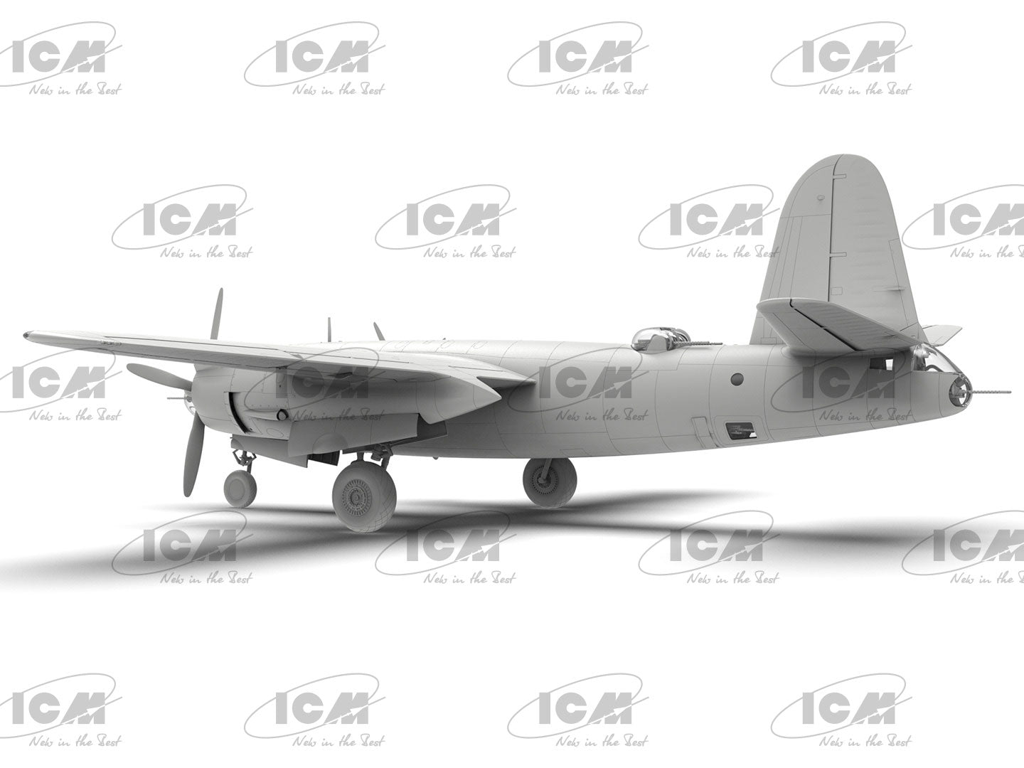 Vista trasera de la maqueta del B-26B Marauder en escala 1:48 de ICM referencia 48320