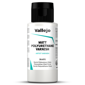 Bote de 60ml de barniz mate poliuretano de Vallejo referencia 26651