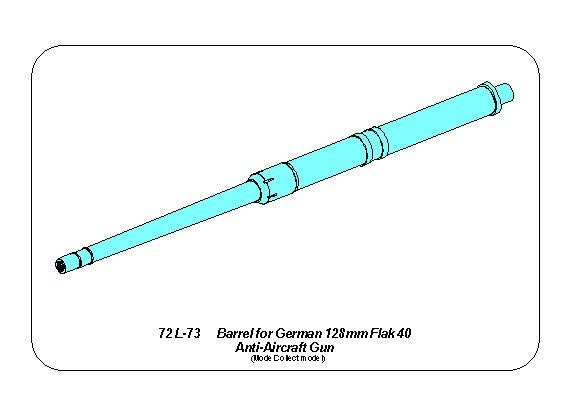 Instrucciones del tubo de cañón de 128mm en escala 1:72 de Aber con referencia 72L73
