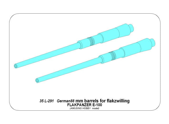 Instrucciones de los tubos de cañón de 88mm para tanque alemán Flakpanzer E-100 en escala 1:35 de Aber referencia 35L291