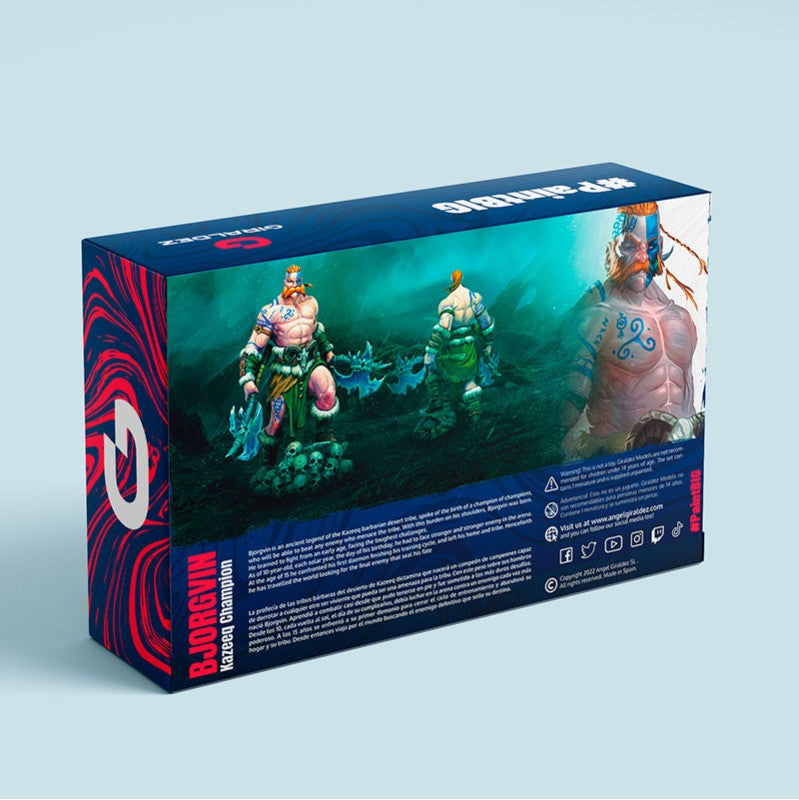 Reverso del estuche de la figura Bjorgvin de Giraldez Models en 32mm